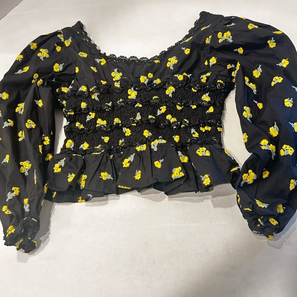 NWT Sister Jane Pasture Embroidered Puff Sleeve Floral Top Size‎ XL - Picture 4 of 10